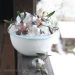 Smaltovaná miska s bleděmodrou 16 cm
