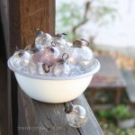 Smaltovaná miska s bleděmodrou 14 cm