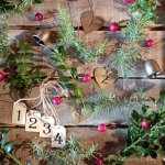 Adventní štítky plechové ve tvaru srdce s čísly 1- 4