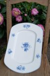 Modré květy - veliký porcelánový tác
