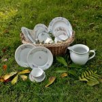 Talíř porcelánový s růžičkami