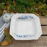 Porcelánová sada modré kvítky - mísa hranatá