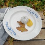 Porcelánová sada modré kvítky - kulatý hlubší tác