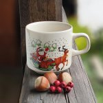 Hrnek porcelánový - vánoční retro