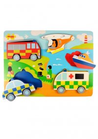 Dřevěné vkládací puzzle - Záchranáři