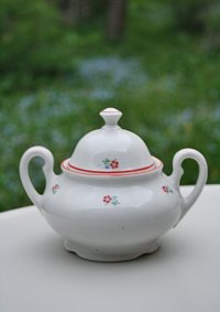 Cukřenka porcelánová bílá s kvítky
