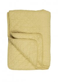 Bavlněný přehoz - quilt - s puntíky mustard