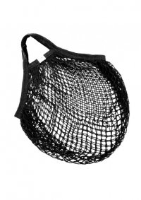 Síťovka - nákupní taška s krátkým uchem v černé