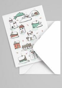 Vánoční vesnička - přání do obálky