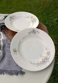 Talíře hluboké s kvítím - 2x