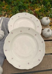 2 porcelánové mělké - růžičky