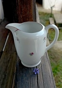 Mléčenka porcelánová s kvítky v bordó